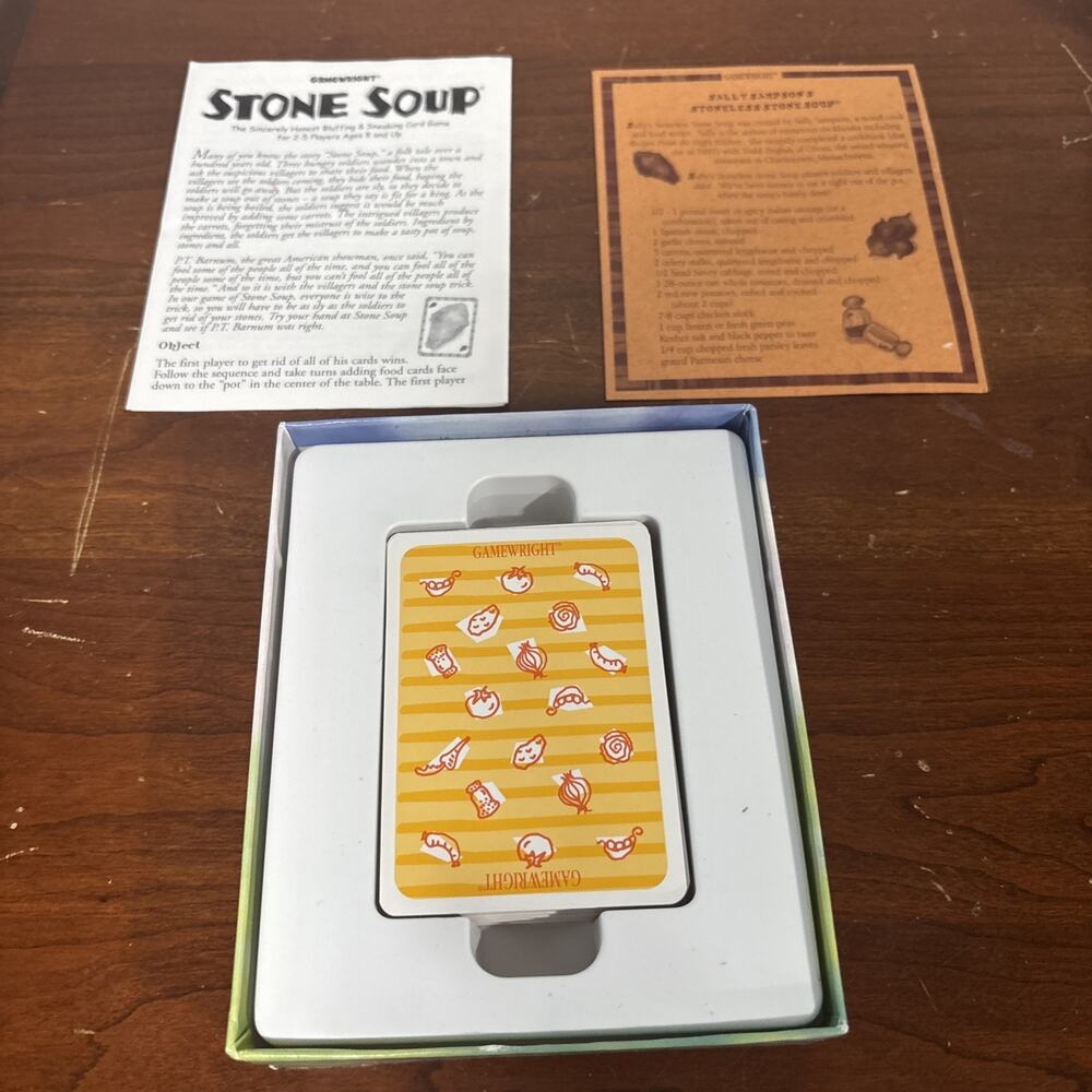 VINTAGE Stone Soup Card Game COMPLETE Gamewright 2000 Parenting Honors Award - Picture 3 of 7